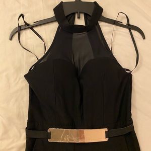 Material Girl Black Full-Body Jumpsuit w/ Belt